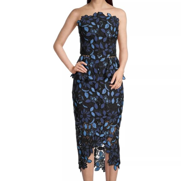 Elliatt Optics Floral Lace Peplum Dress Size M - Picture 1 of 2
